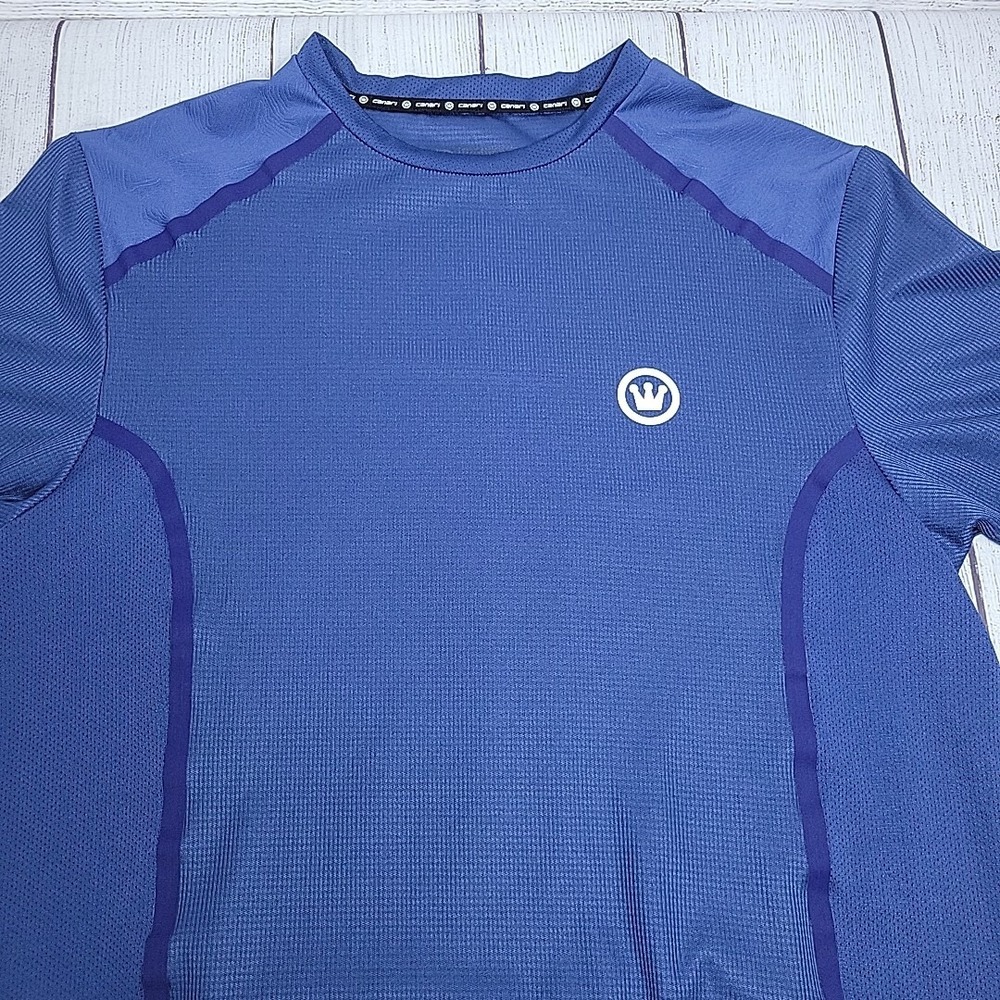 Canari Cycling Jersey Men's Size Medium Blue Biking Short Sleeve‎ Pocket In Back